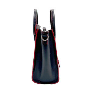 Celine Blue Red Shopper Shoulder Navy Bag Handbag Leather Luggage